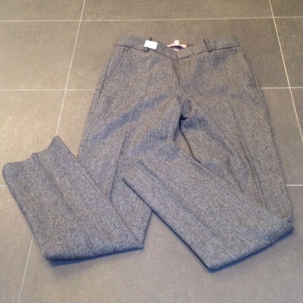 Banana Republic black/white patterned wool/polyester pants